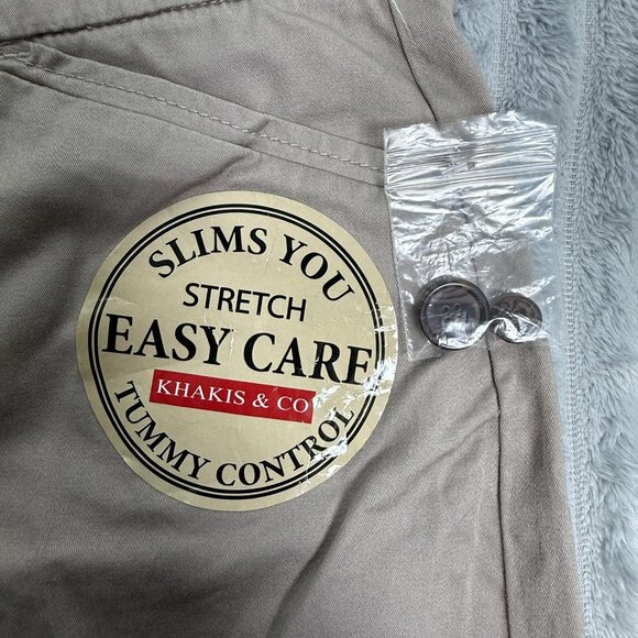 Khakis & Co Pants Womens 16 Classic Khaki Easy Care Stretch Tummy Control Chino - Picture 8 of 9